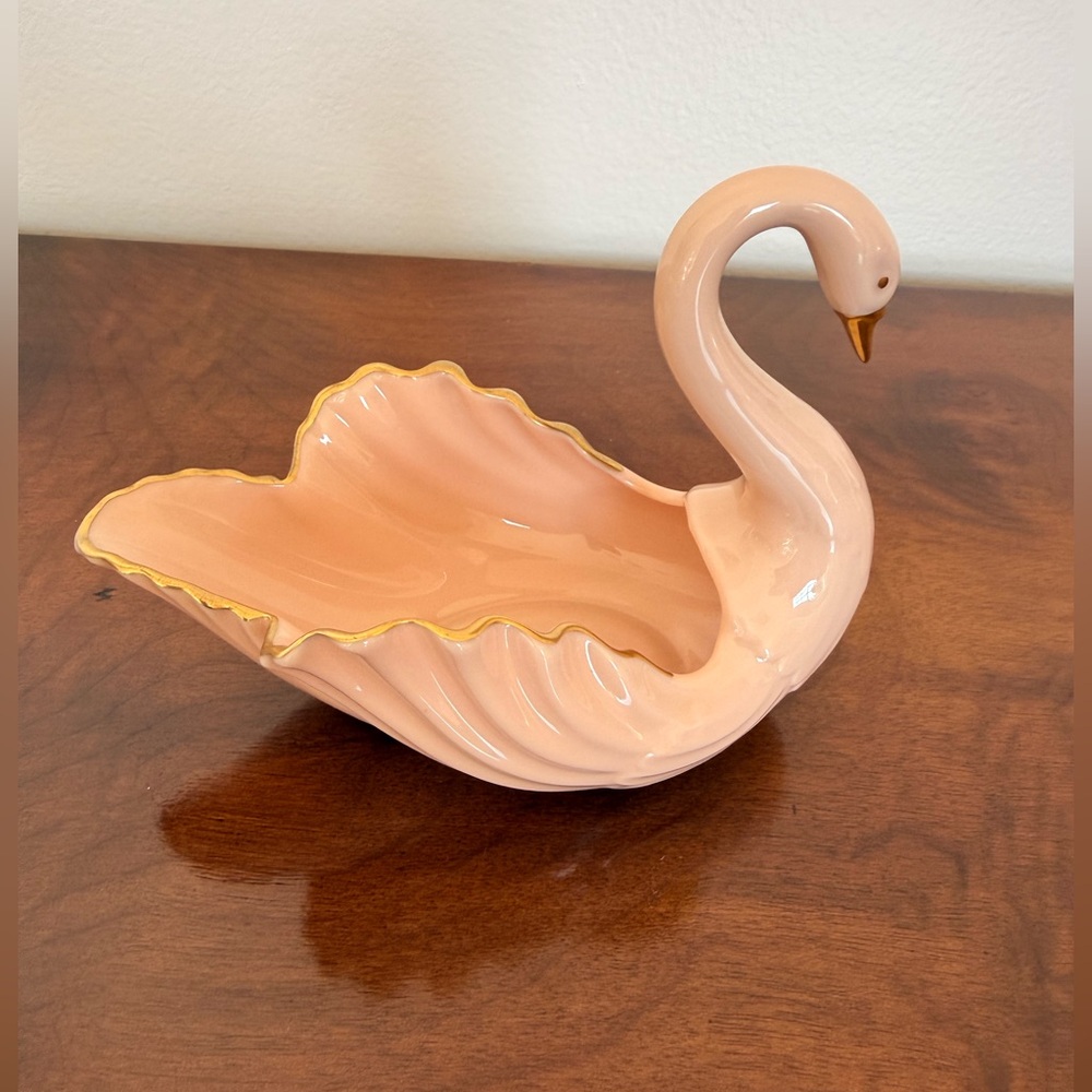 Vintage Lenox Swan Dish Set Blush Pink Gold Trim Trinket Dish Made in USA 🦢 - Picture 3 of 7